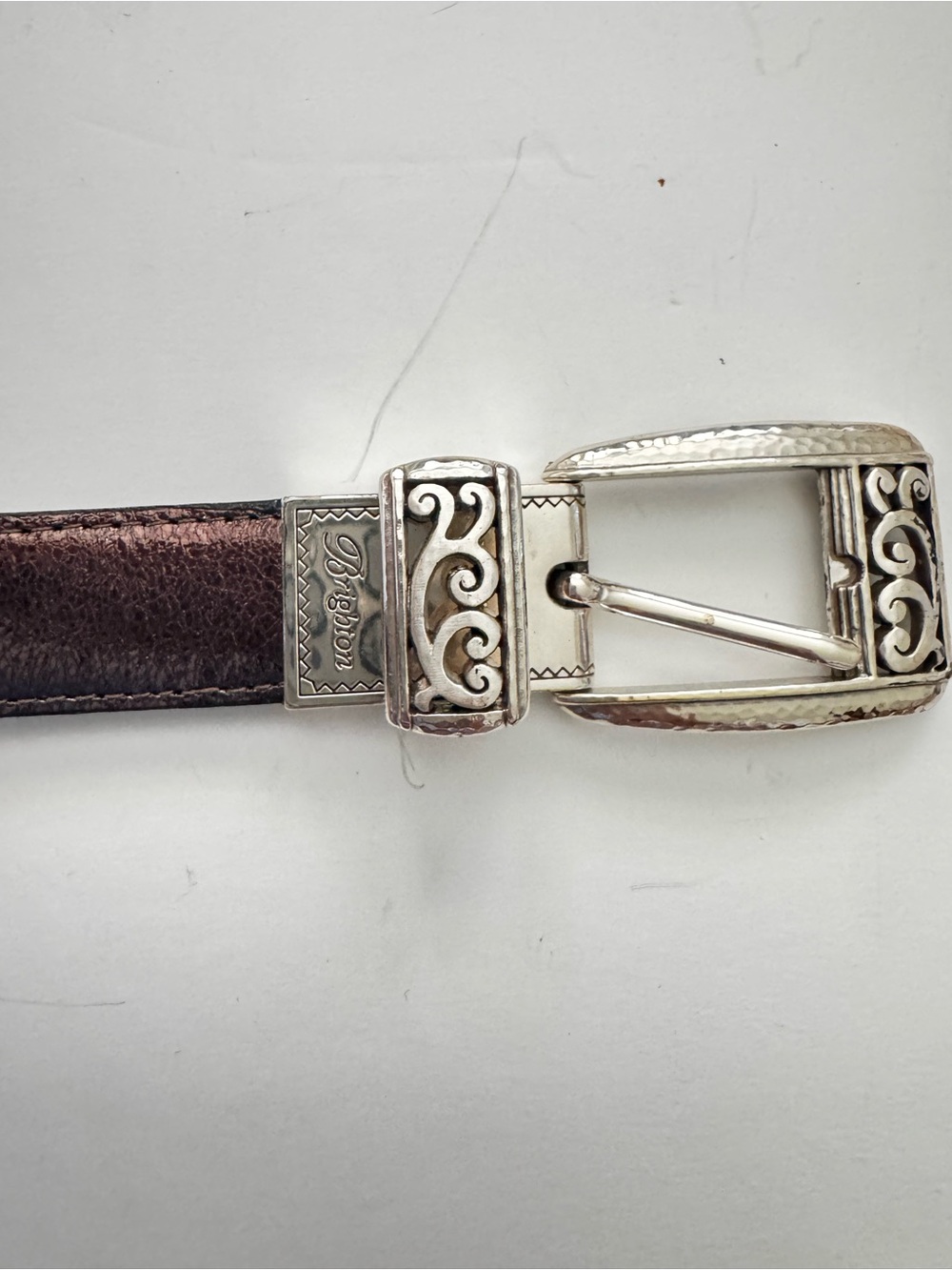 Brighton Metallic Brown Recersible Leather Belt with  Silver Buckle size 38 - Picture 2 of 5